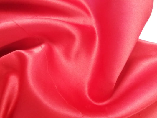 Heavy Polyester Satin - Red - 58" Wide - Sold By The Metre