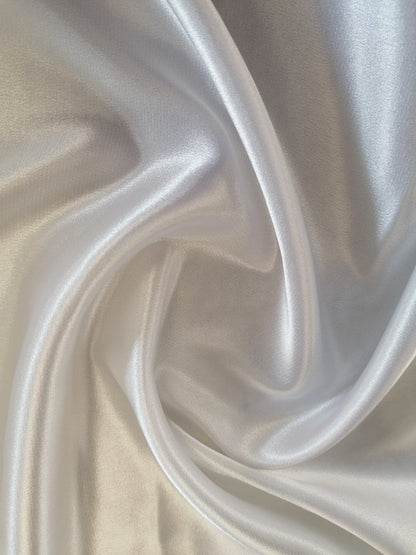 Polyester Crepe de Chine Satin - Ivory - 58" Wide - Sold By The Metre