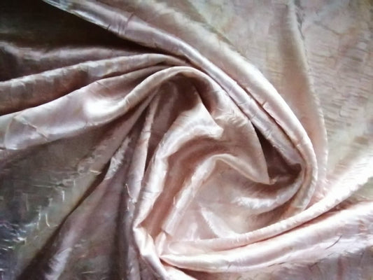 Polyester Crinkle Satin - Rose Gold/Lemon/Pink - 49" Wide  - Sold By the Metre - legend textiles